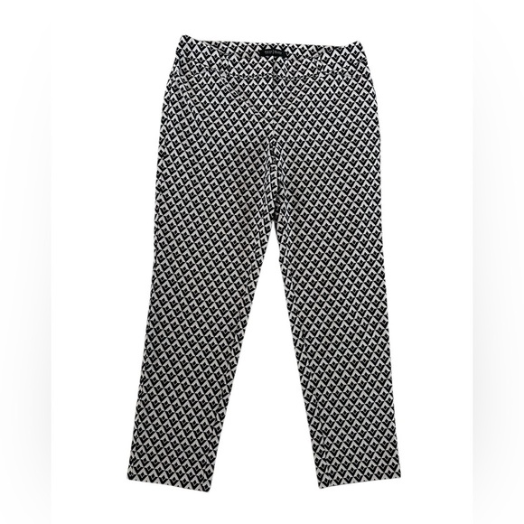 White House Black Market Slim Ankle Pants Womens Size 6R Geometric Print - Picture 1 of 16